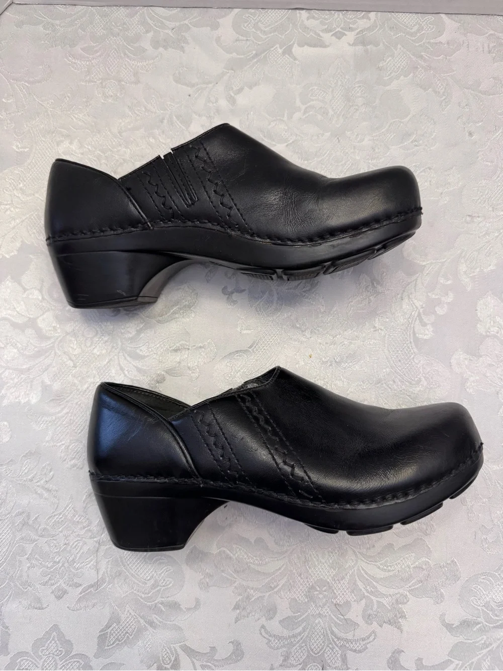 Dansko Sienna Slip On Comfort Shoe Clog Black Leather Size‎ 38 / 7.5-8 Medical